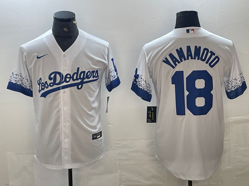 Men's Los Angeles Dodgers Yoshinobu Yamamoto #18 White Jersey